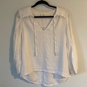 Anthropologie Maeve 100% Linen White Top